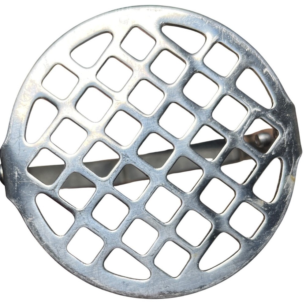 Vintage Stainless Steel Potato Masher Wood Handle‎ Round Grid Taiwan 10 inch